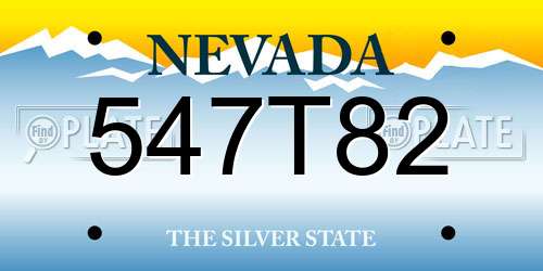 547T82 Nevada License Plate