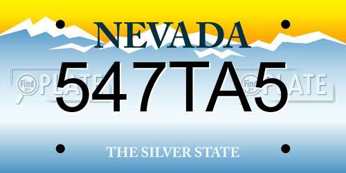 547TA5 Nevada License Plate