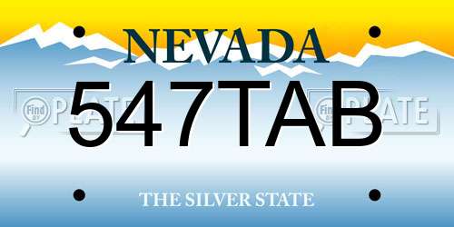 547TAB Nevada License Plate