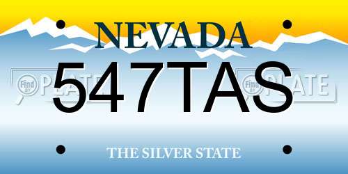 547TAS Nevada License Plate