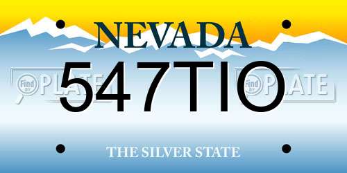 547TIO Nevada License Plate