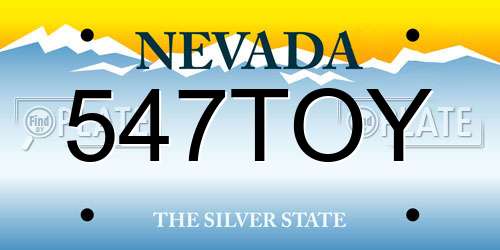 547TOY Nevada License Plate