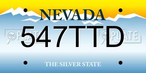 547TTD Nevada License Plate