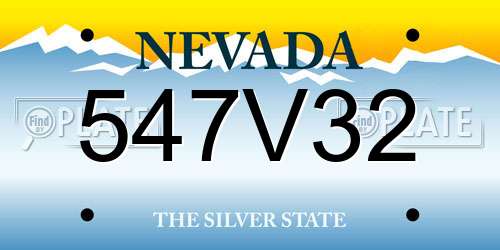 547V32 Nevada License Plate