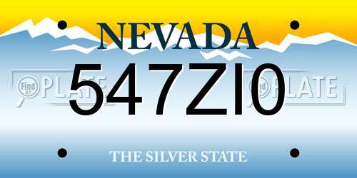 547ZI0 Nevada License Plate