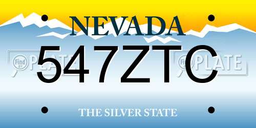 547ZTC Nevada License Plate