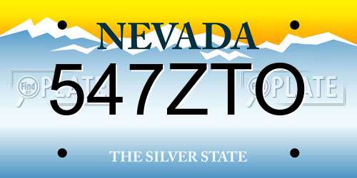 547ZTO Nevada License Plate