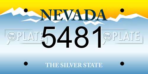 5481 Nevada License Plate
