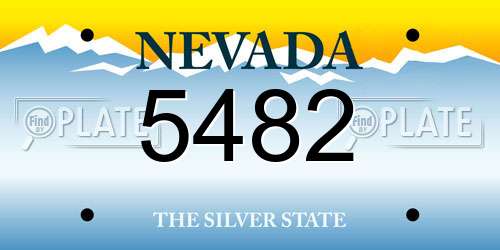 5482 Nevada License Plate