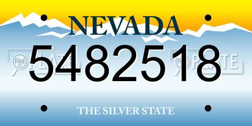 5482518 Nevada License Plate
