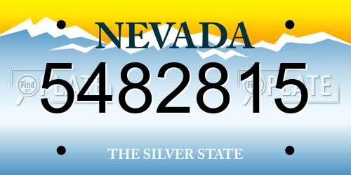 5482815 Nevada License Plate