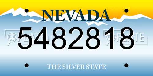5482818 Nevada License Plate