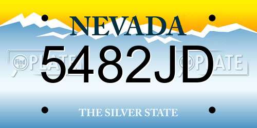 5482JD Nevada License Plate