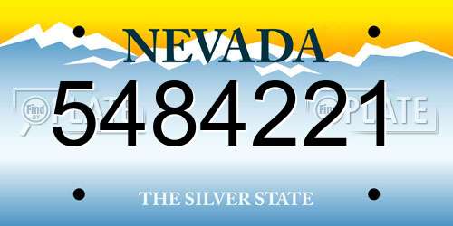 5484221 Nevada License Plate