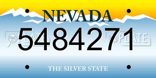 5484271 Nevada License Plate