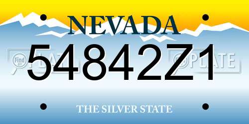 54842Z1 Nevada License Plate