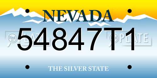 54847T1 Nevada License Plate