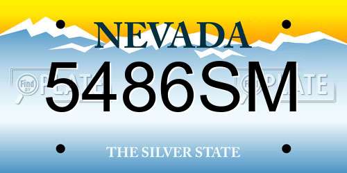 5486SM Nevada License Plate