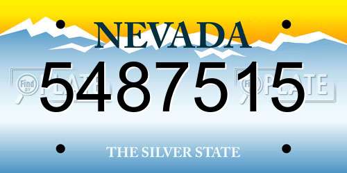 5487515 Nevada License Plate