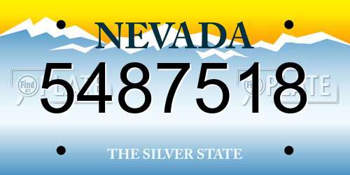 5487518 Nevada License Plate