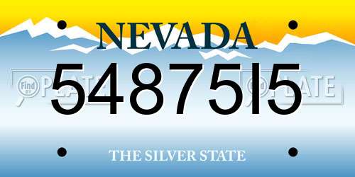 54875I5 Nevada License Plate