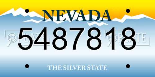 5487818 Nevada License Plate