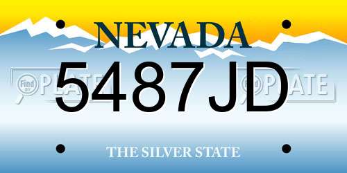 5487JD Nevada License Plate