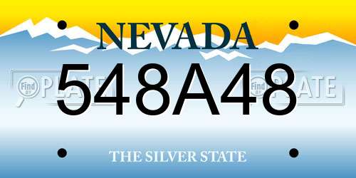 548A48 Nevada License Plate
