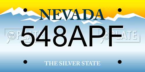 548APF Nevada License Plate
