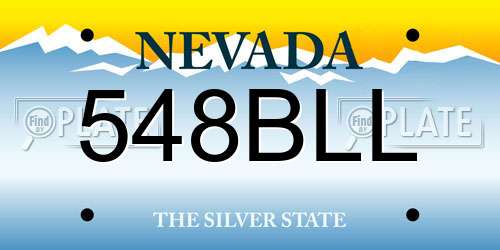 548BLL Nevada License Plate