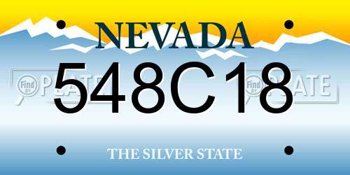 548C18 Nevada License Plate