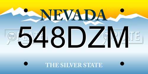 548DZM Nevada License Plate