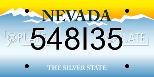 548I35 Nevada License Plate