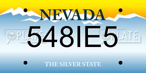 548IE5 Nevada License Plate