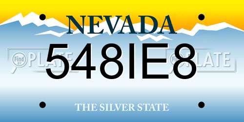 548IE8 Nevada License Plate
