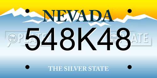 548K48 Nevada License Plate