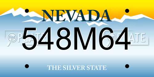 548M64 Nevada License Plate