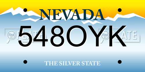 548OYK Nevada License Plate
