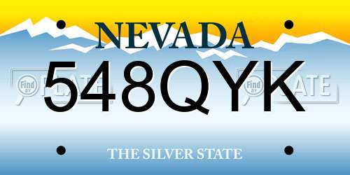 548QYK Nevada License Plate
