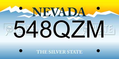 548QZM Nevada License Plate