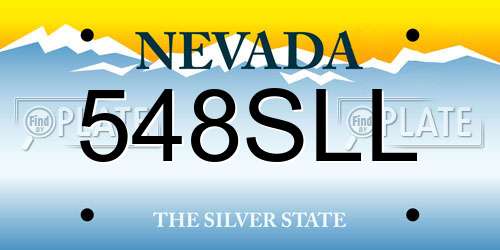 548SLL Nevada License Plate