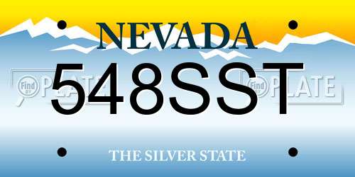 548SST Nevada License Plate