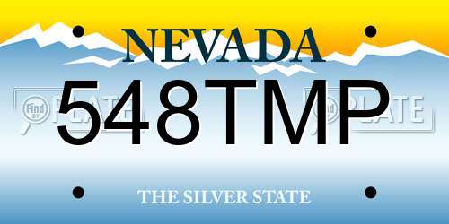 548TMP Nevada License Plate