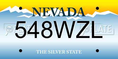 548WZL Nevada License Plate