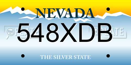 548XDB Nevada License Plate