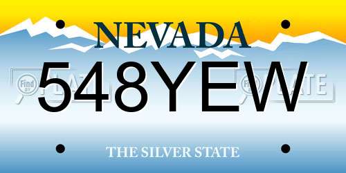 548YEW Nevada License Plate