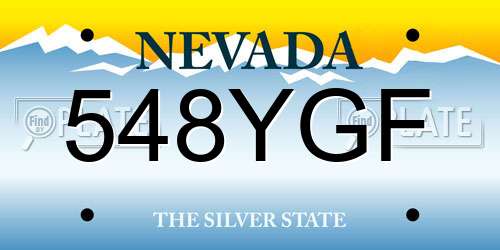 548YGF Nevada License Plate