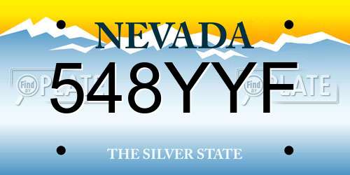 548YYF Nevada License Plate