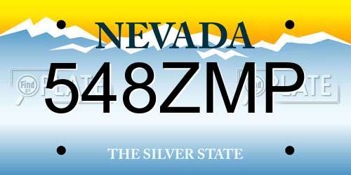 548ZMP Nevada License Plate