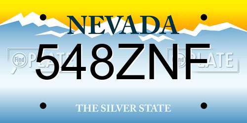 548ZNF Nevada License Plate